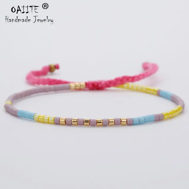Oaiite Anese Miyuki Seed Beads Bracelet Handmade Lovely Por Oaiite Anese Miyuki Seed Beads Bracelet Handmade Lovely Por Love Lucky Bracelets Bangles For Women