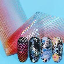 16 шт набор Голографическая фольга для ногтей Наклейка павлин цветок лазер для нейл-арта переводная Фольга Наклейка слайдер Звездное Украшение Наклейка SA931