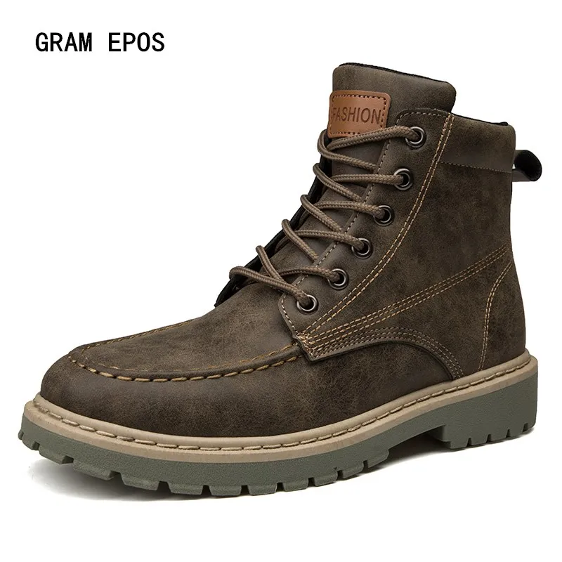 

GRAM EPOS Men Ankle Boots Breathable Men Boots High Top Shoes Casual Men Winter Shoes Lace-up Warm Top Quality Men Snow Boots
