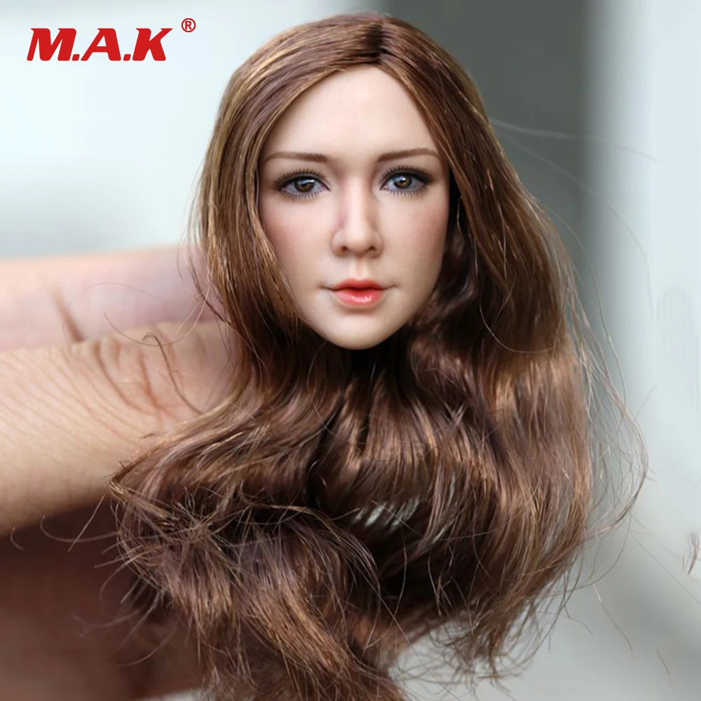 1/6 Scale Woman Head Sculpt SDH003 Black/Brown Curly Hair ...