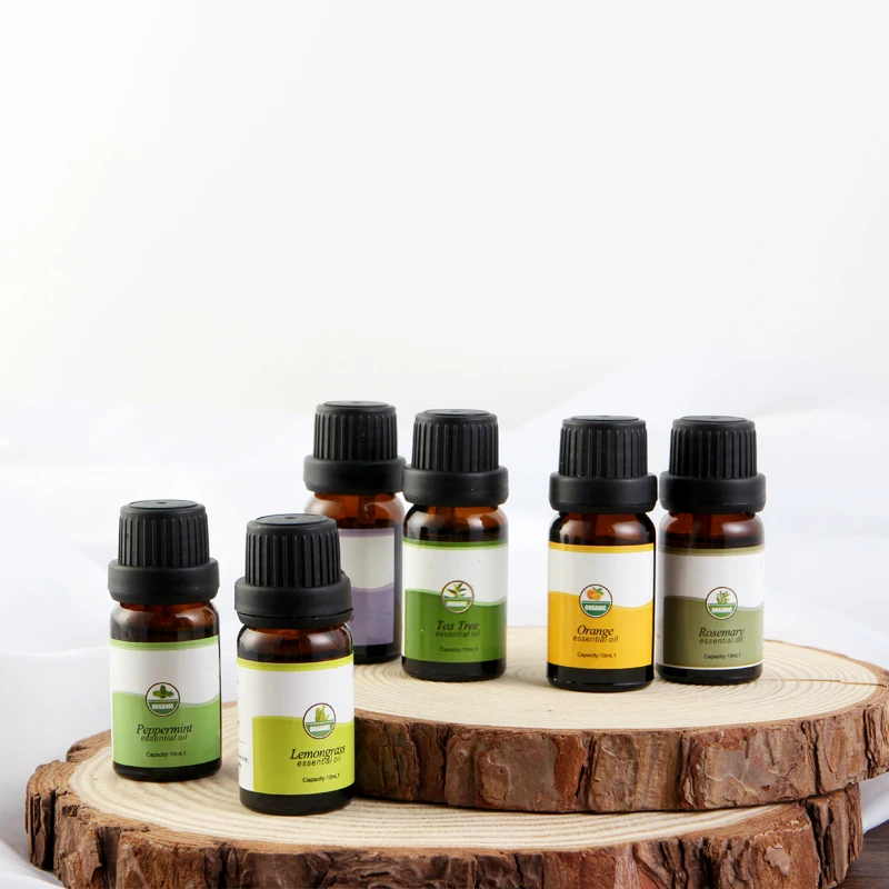 

10ml*6bottles Pure essential oils for aromatherapy diffusers lavender tea tree lemongrass tea tree rosemary Orange oil aroma