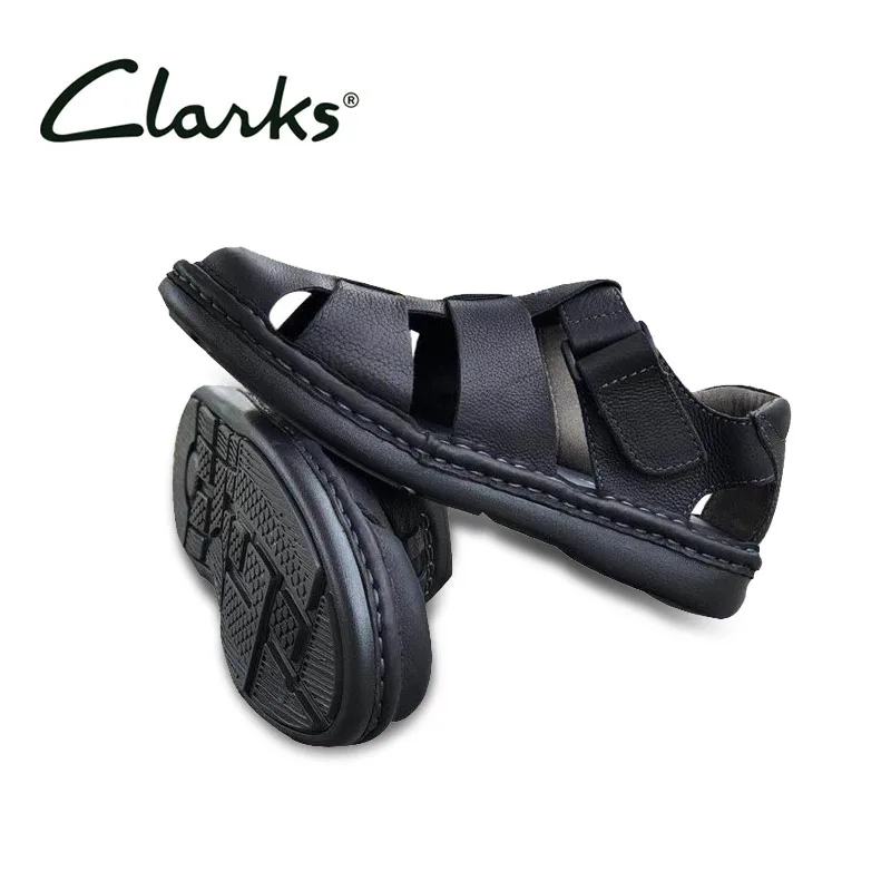 

Clarks Luxury Summer Sandals Men Solid Basic Casual Outdoor Beach Plats Sandals Mens First Layer Leather Outdoor Casual Shoes