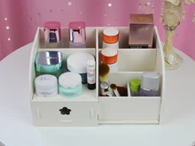 Wood casket Korean Multi color Cosmetic Organizer Makeup Case drawer Holder Storage Box Gift set 311A
