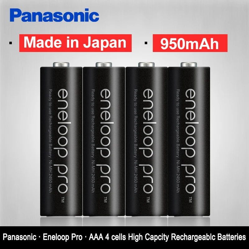 Panasonic pro High Capacity 950mAh 4pcs/pack batteries Made in Japan