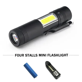

mini led torch flashlight AA Portable COB flash light use 14500 Rechargeable Battery or AA batter waterproof reading Night light