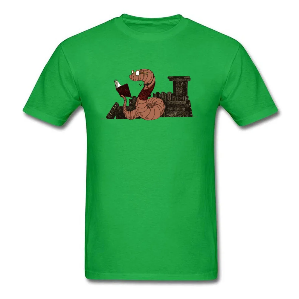 Company Men's Top T-shirts O-Neck Short Sleeve Cotton Bookworm Tops Tees Custom Tops Shirts Drop Shipping Bookworm green