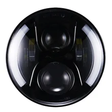 1 пара 7-дюймовый 45 Вт LED Высокая ближнего света фар, 12-24 В DC круглый мотоцикла светодиодные фары с ангелом Средства ухода для век