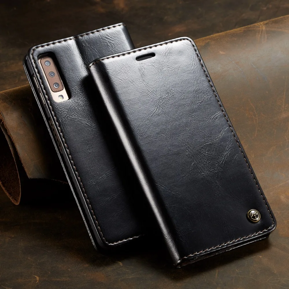 

Case For Samsung Galaxy A7 2018 Leather Case Cover Flip Magnetic Luxury Wallet Phone Coque For Samsung A7 2018 High Quality Bags