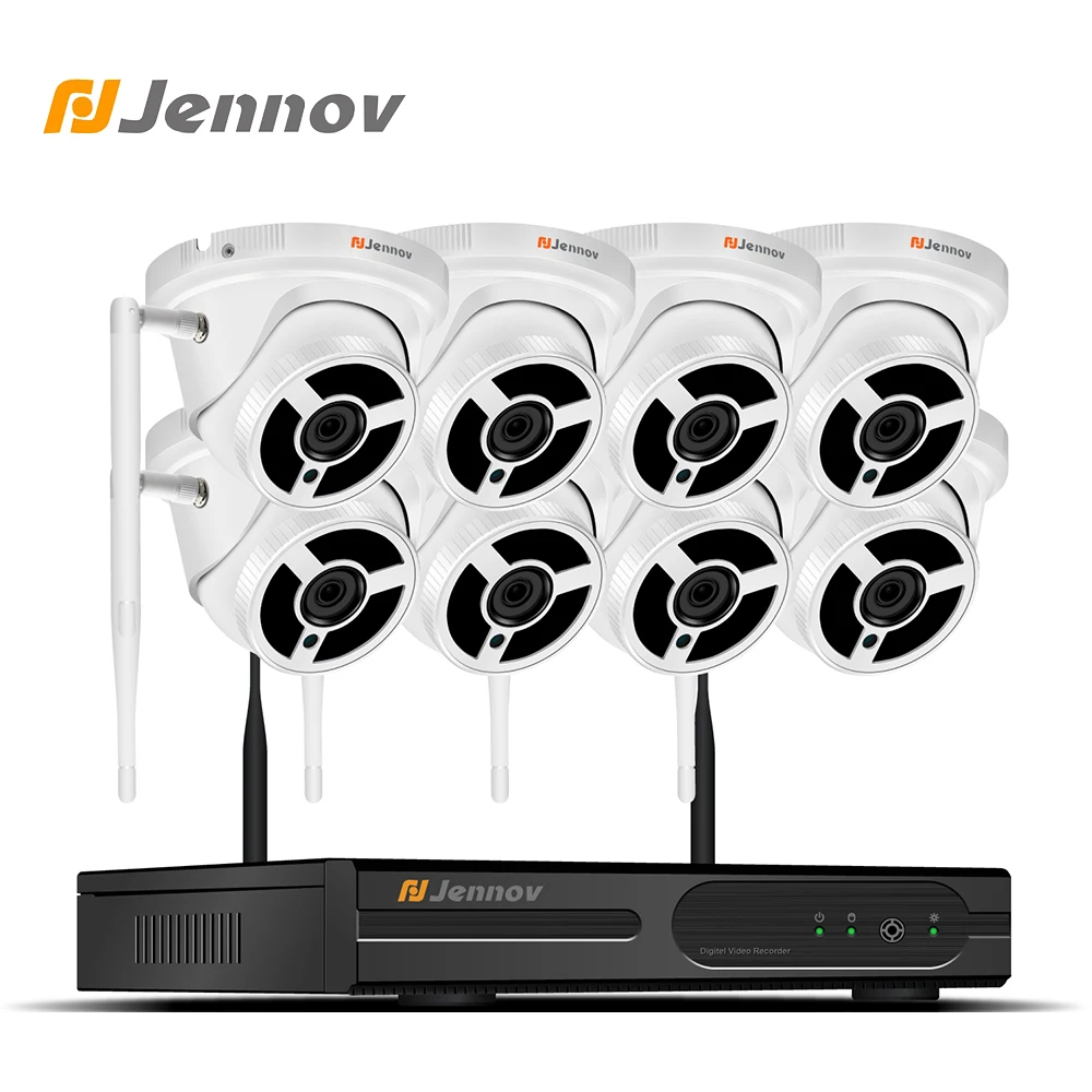 

Jennov 8CH Wifi CCTV Video Surveillance Kit Wireless Security Camera System CCTV System 1080P 2MP HD NVR APP EseeCloud IP Cam