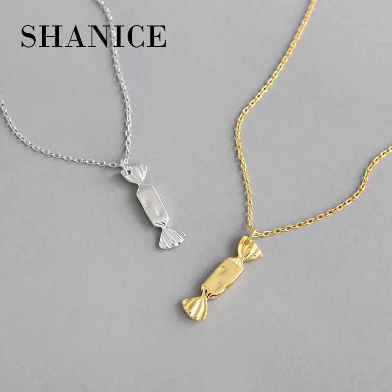 

SHANICE gold color INS 925 sterling silver Bow Candy Pendant Choker Necklace Boho Chain Necklace Collier Women Jewelry