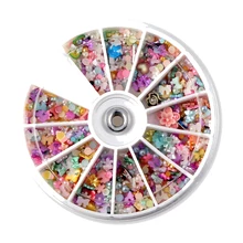 1200PCS rhinestones decorations IY Colorful Pearl 8mm Nail Art Tips Studs Glitter Wheel 3D Floral Bow Butterfly Nails Art Tools