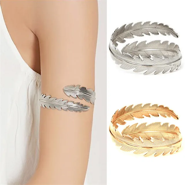 Bohemian Arm Cuff Feather Tree Leaf Bangle Vintage Bohemian Arm Cuff Feather Tree Leaf Bangle Vintage Bracelets Ring For Women Upper