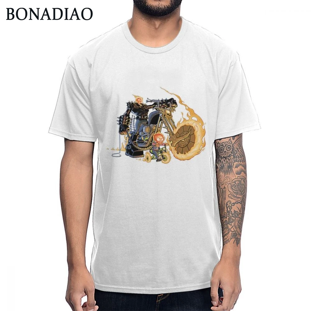 Classic Movie Ghost Rider And Son T Shirt For Male Novelty Design T-Shirt Round Neck Free Shipping Tee |