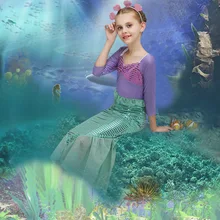 Платье русалки для детей; осеннее платье с длинными рукавами для девочек; платье принцессы с блестками; Детский карнавальный костюм на Хэллоуин с героями мультфильмов; бренд года