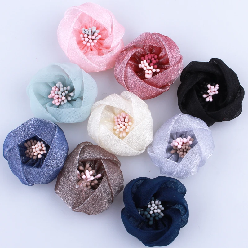200pcs 4cm Newborn High Quality Mini Silk Artificial Flower For Wedding