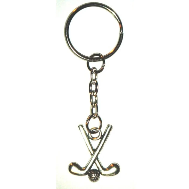 Fashion Jewelry Vintage Hockey Sticks & Ball Charm Fit Keyrings Key
