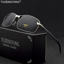 2019 nuevo De aleación De aluminio De la De los hombres, diseñador De marca, Gafas De Sol polarizadas Plaza hombres Gafas De Sol De conducción Gafas para hombres UV400 Gafas De Sol