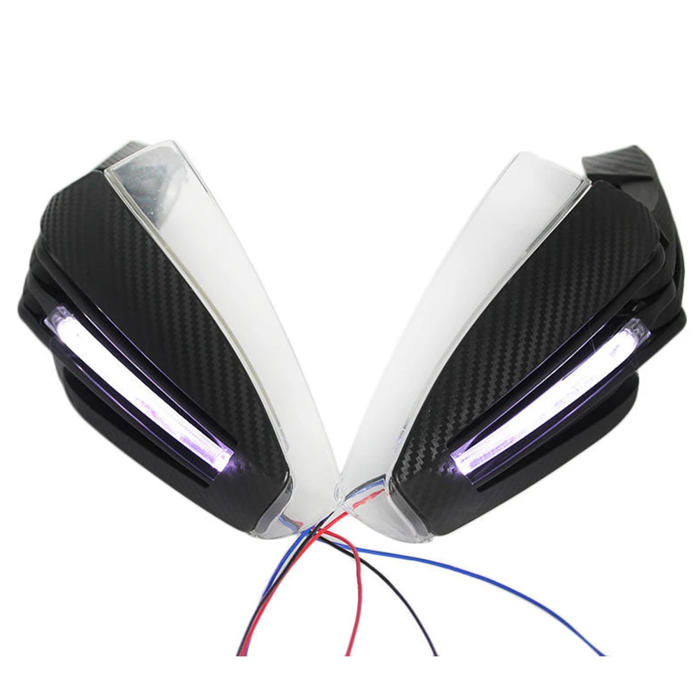 

1 Pair Safety Motorcycle Handguard ABS Led Night Shield Windproof Accessories Turn Signal Light Protection Anti Fall Decorate