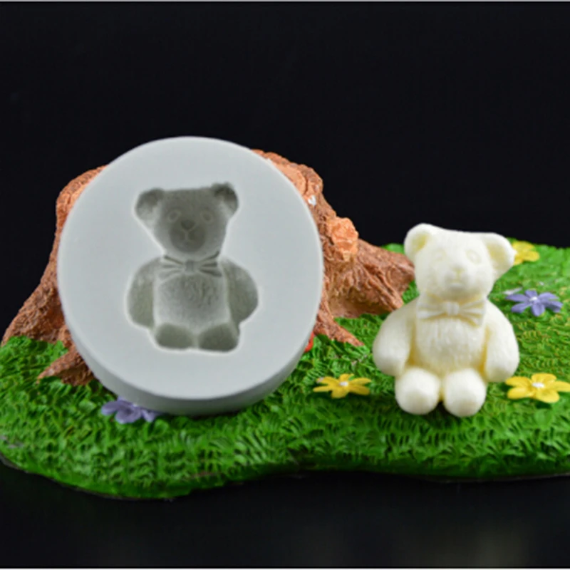 

White Mini Bear Cake Mold Form Silicone Mold Baking Tools Chocolate Soap Molds Cake Stencils Bakery Pastry Baking Tools