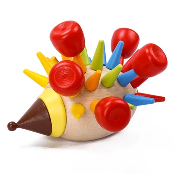 

Wooden Toy Colourful DIY Magnetic Hedgehog Knocked Toys Building Blocks Children Early Childhood Education New Year Gift D40