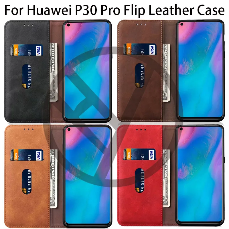 

Luxury Leather Wallet Case Cover For Huawei P30 Pro Soft Silicone Card Holder Flip Phone Coque For Huawei P30 Pro Flip Cover
