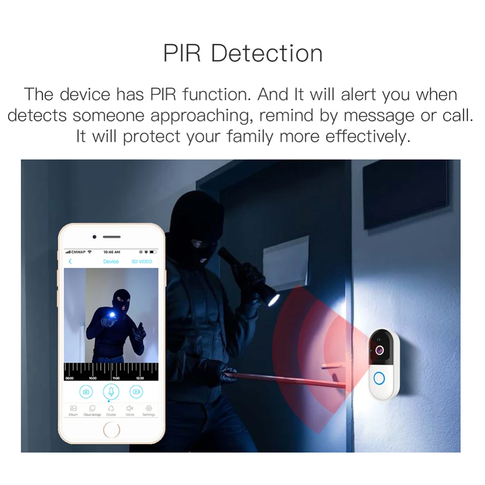 High Wireless Smart Video Doorbell WiFi Intercom Doorbell Camera APP Control Bell Night Vision LHY Sale