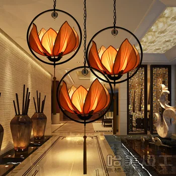 

Modern new Chinese engineering non-standard custom hotel restaurant iron art lotus ligh Pendant Lights LO7243