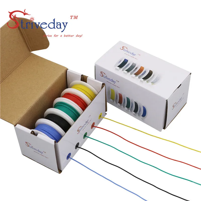

20AWG 30m Flexible Silicone Wire Cable 5 color Mix box 1 package Electrical Wire copper DIY