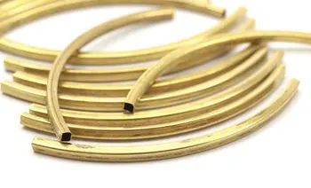 

50 Square Curved Raw Brass Tubes (50x2x2mm) sq530