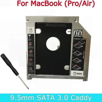 

Magnalium SATA 3.0 2nd HDD Caddy 9.5mm SSD Case HDD Enclosure Optibay for Apple Macbook Pro Air 13" 15" 17" Super Drive