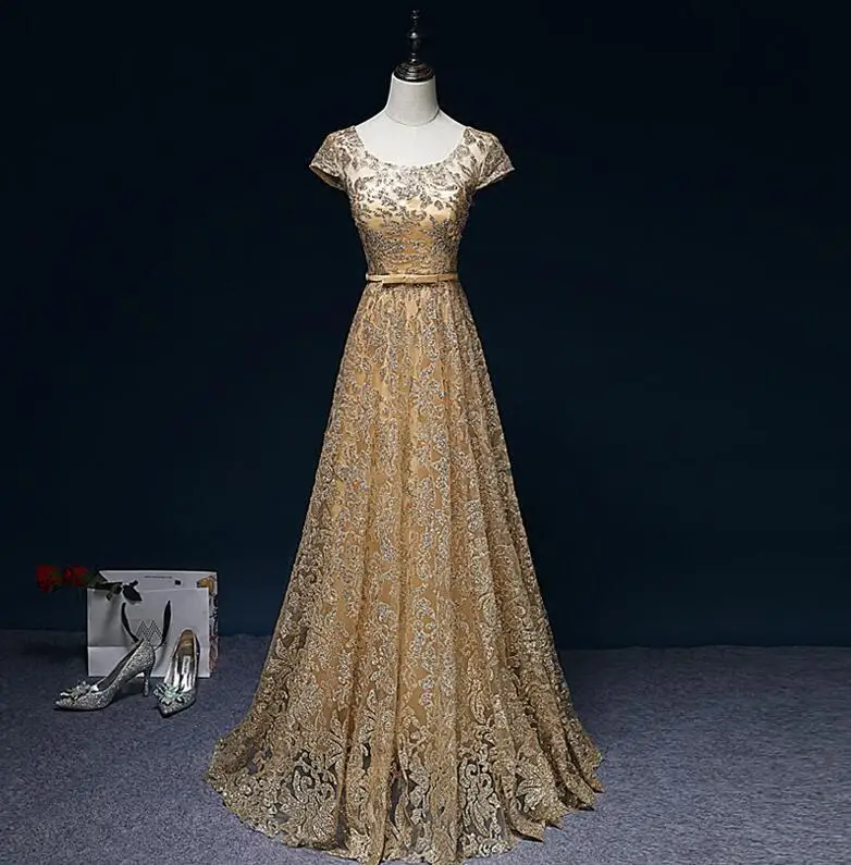 cap sleeves gold Walk рядом с вами элегантные золотые вечерние платья темно-синие с блестками vestido de festa Longo Вечеринка Выпускной Формальное рождественское платье - Цвет: cap sleeves gold