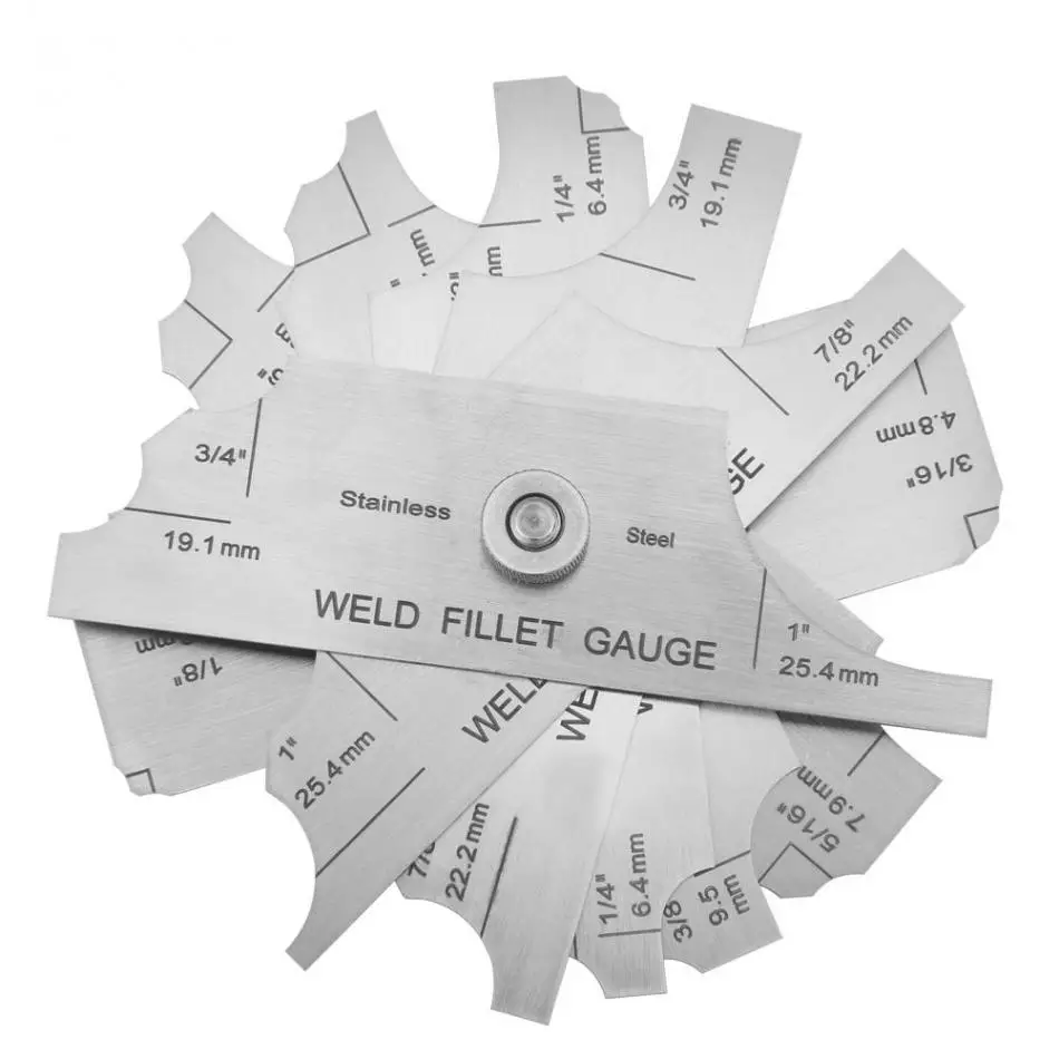 

Newstyle Fillet Weld Gauge Stainless Steel Welding Gauge Ulnar Solder Inspection Gage Tester Measure Tool Thickness Valve Feeler