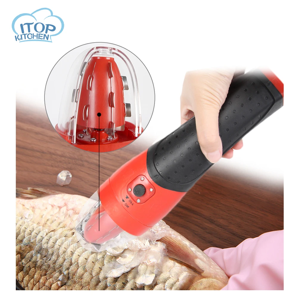 

Handheld Fish Scaler Plastic Waterproof Wireless Automatic Kitchen Fish Cleaner 1.3 AH LI-ON Battery