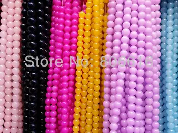 

10MM ( 500pcs=6strands, mix 6 colors ) High Quality ! Colorful Style Glass Loose Bead Strands Jewelry Beads Accessories