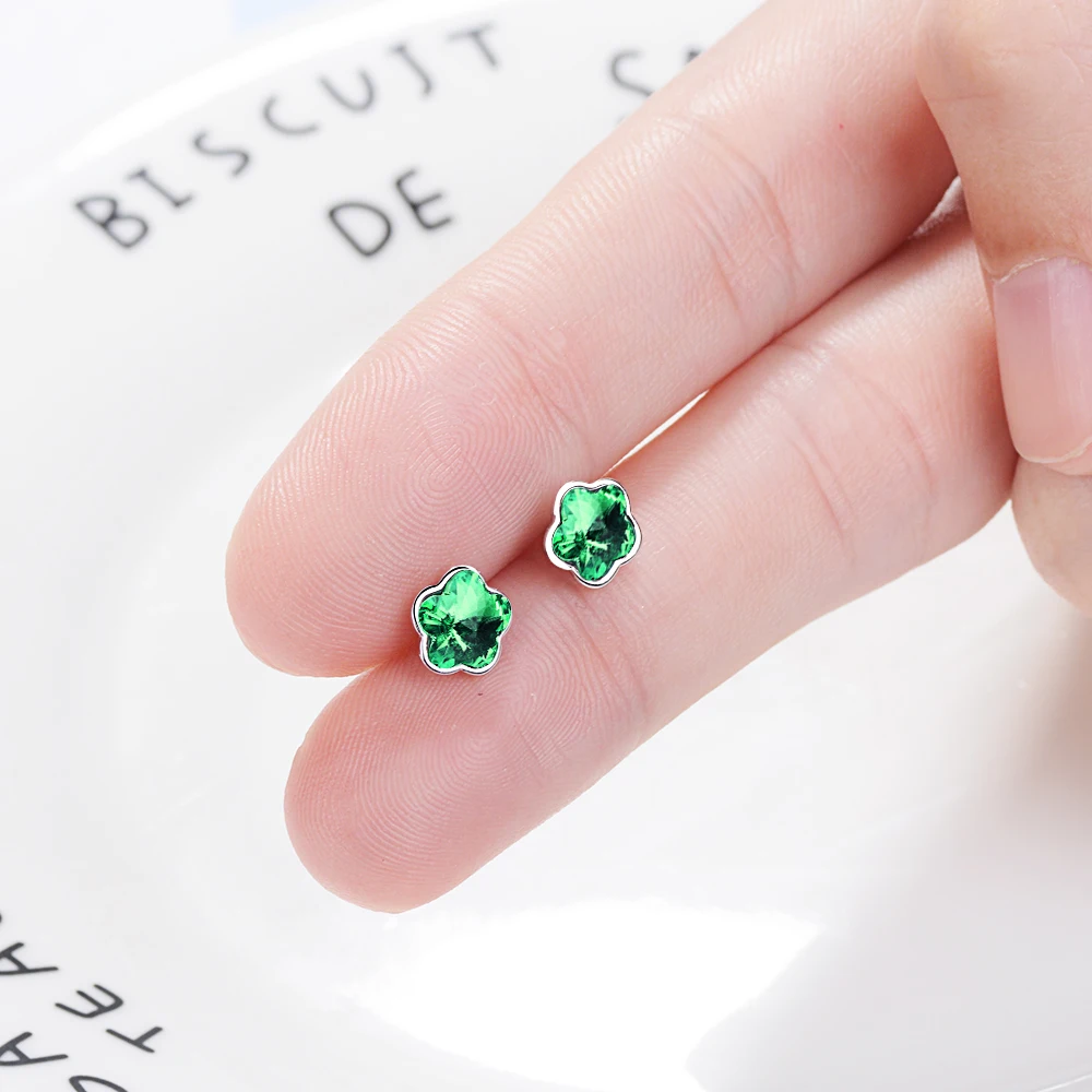 Серьги гвоздики женские из серебра 925 пробы с кристаллами Swarovski|Серьги-гвоздики| |