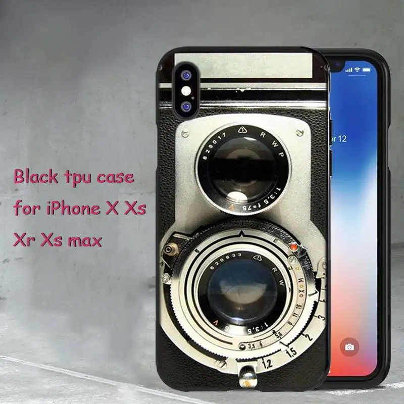ل فون XS X XR ماكس 8 7 6 6 ثانية زائد 5 5 ثانية SE الأسود لينة سيليكون جراب هاتف الكلاسيكية حاسبة فيديو الشريط نمط