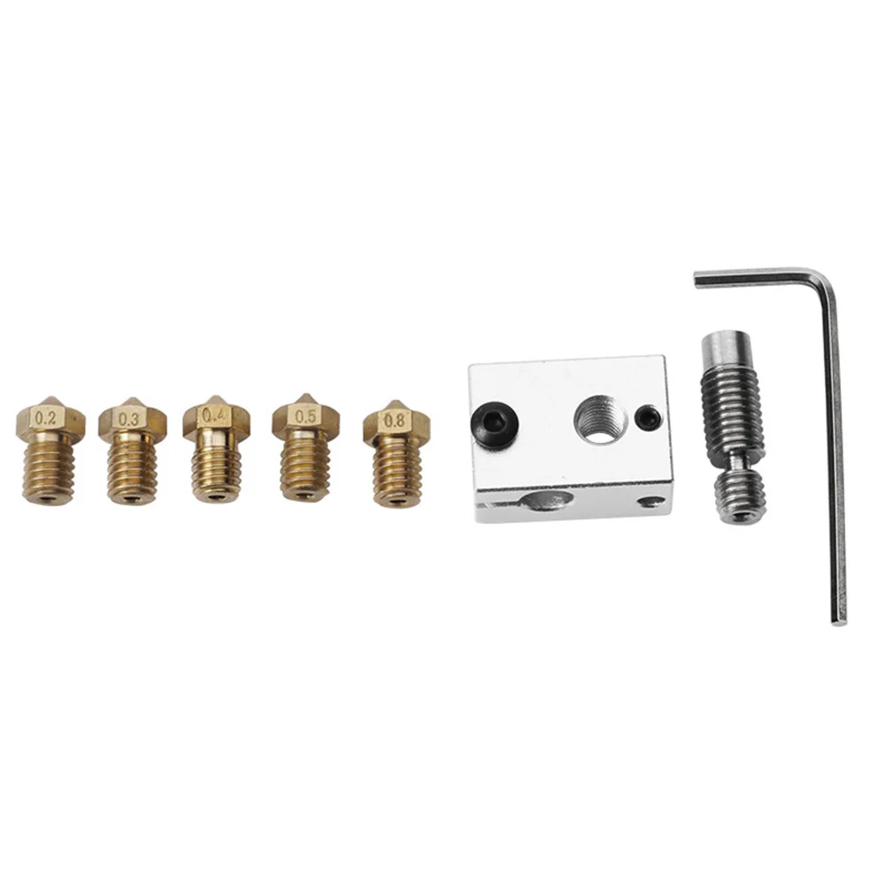 Heater Block+Copper Nozzle+ Tube Set for V6 3D Extruder HotEnd PT100 Sensor Cartridge JLRJ88 | Компьютеры и офис
