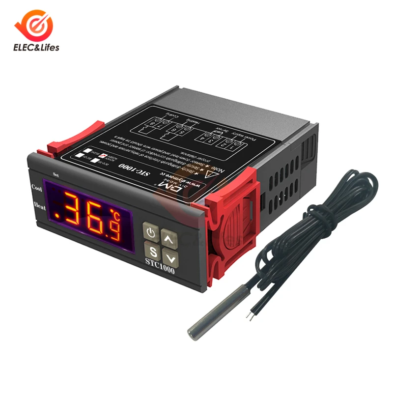 Цифровой терморегулятор STC 1000 12V 24V 220V светодиодный регулятор температуры|Приборы