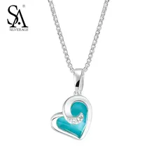 

SA SILVERAGE Real 925 Sterling Silver Heart Necklaces