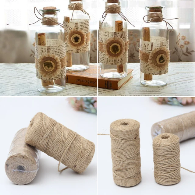 3mm 100 yard Natural Jute Twine Burlap String Florists Woven Ropes Hemp  Rope Wrapping Cords Thread