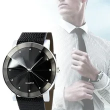 2017 Hot Stainless Steel Dial Clock Male Casual Quartz Watch Men Sport Wrist Men Watches Leather