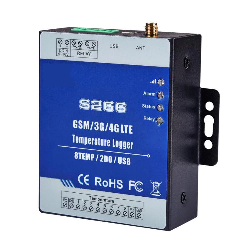 

4G Temperature Remote Data Acquisition Monitoring Alarm System Supports Modbus TCP for Transformer stations Aquarium