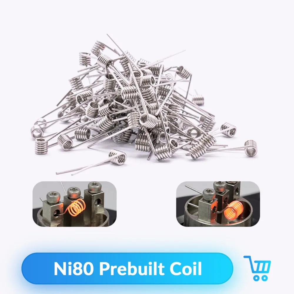 

Volcanee 100Pcs Ni80 Coil Premade Core Vape for RDTA Tank Vaporizer Atomizer E Cigarettes Accessories Ni80 Heating Wire Coils