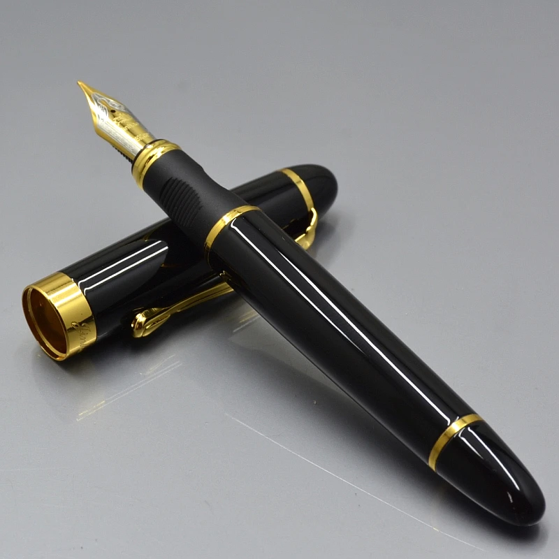 

Luxury JINHAO X450 brand black full metal Fountain pen with 18KGP Nib school office Stationery writing ink pens student gift MB1