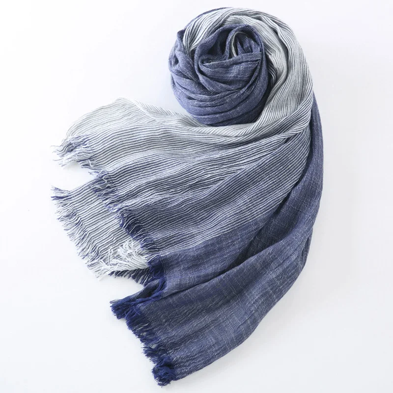 Фирменный зимний мужской шарф, модные клетчатые полосатые шали с кисточками и обертывание, Bufandas Cachecol, хлопковые льняные сморщенные шарфы для мужчин