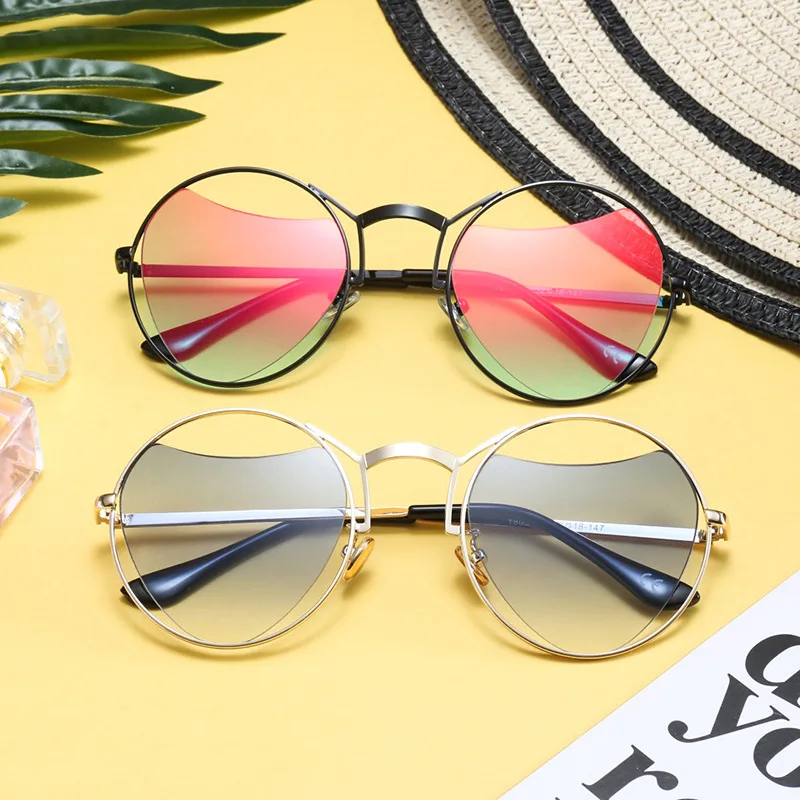 Sunglasses Personality Round Picture Frame Love Lens Sun Glasses Heart
