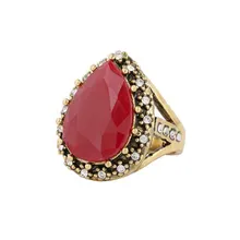 Vintage Full Crystal Oval Stone Antique Gold Color Black Resin Retro Womens Rings Fashion Finger Jewelry Wedding Accessories