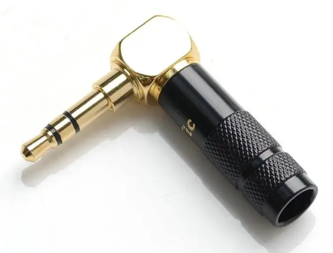 50pcs palic straight 90 Degree Jack 3.5 mm 3Pole Headphone Right Angle