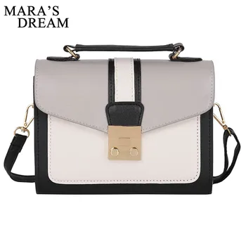 

Mara's Dream 2019 Summer New Women's Bag Lock Buckle Portable Small Square Bag Contrast Color Retro Shoulder Diagonal Pouch