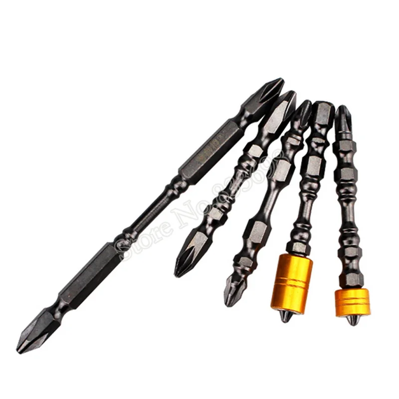5Pcs 1/4 Double Head Electric Screwdriver Set Phillips Screw Driver Hardness 65MM 100MM